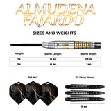 Mission Almudena Fajardo Ayuso Darts - Steel Tip - 95% Tungsten - Gold PVD Milled Silver