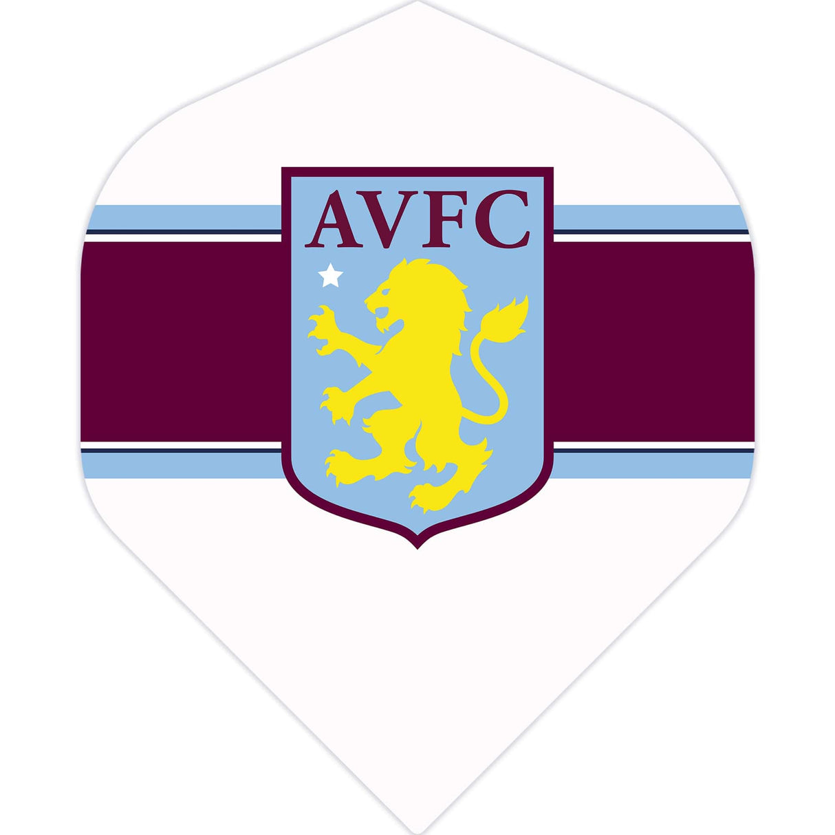 Aston Villa FC Dart Flights - 100 Micron - No2 - Std - AVFC - F3 - White Stripe