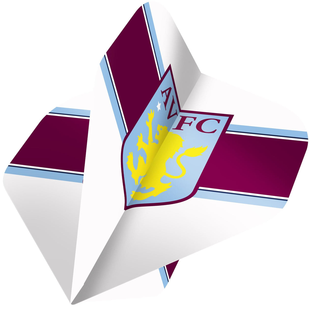 Aston Villa FC Dart Flights - 100 Micron - No2 - Std - AVFC - F3 - White Stripe