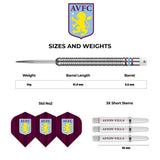 Aston Villa FC Darts - Steel Tip Tungsten - Official Licensed - AVFC - 24g