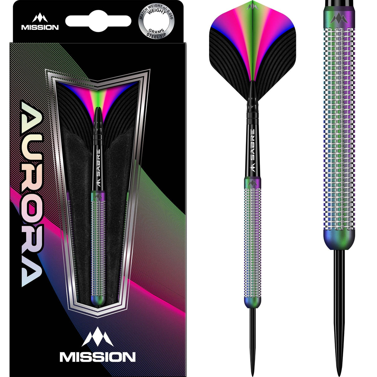 Mission Aurora Darts - Steel Tip - 90% Tungsten - Coral PVD