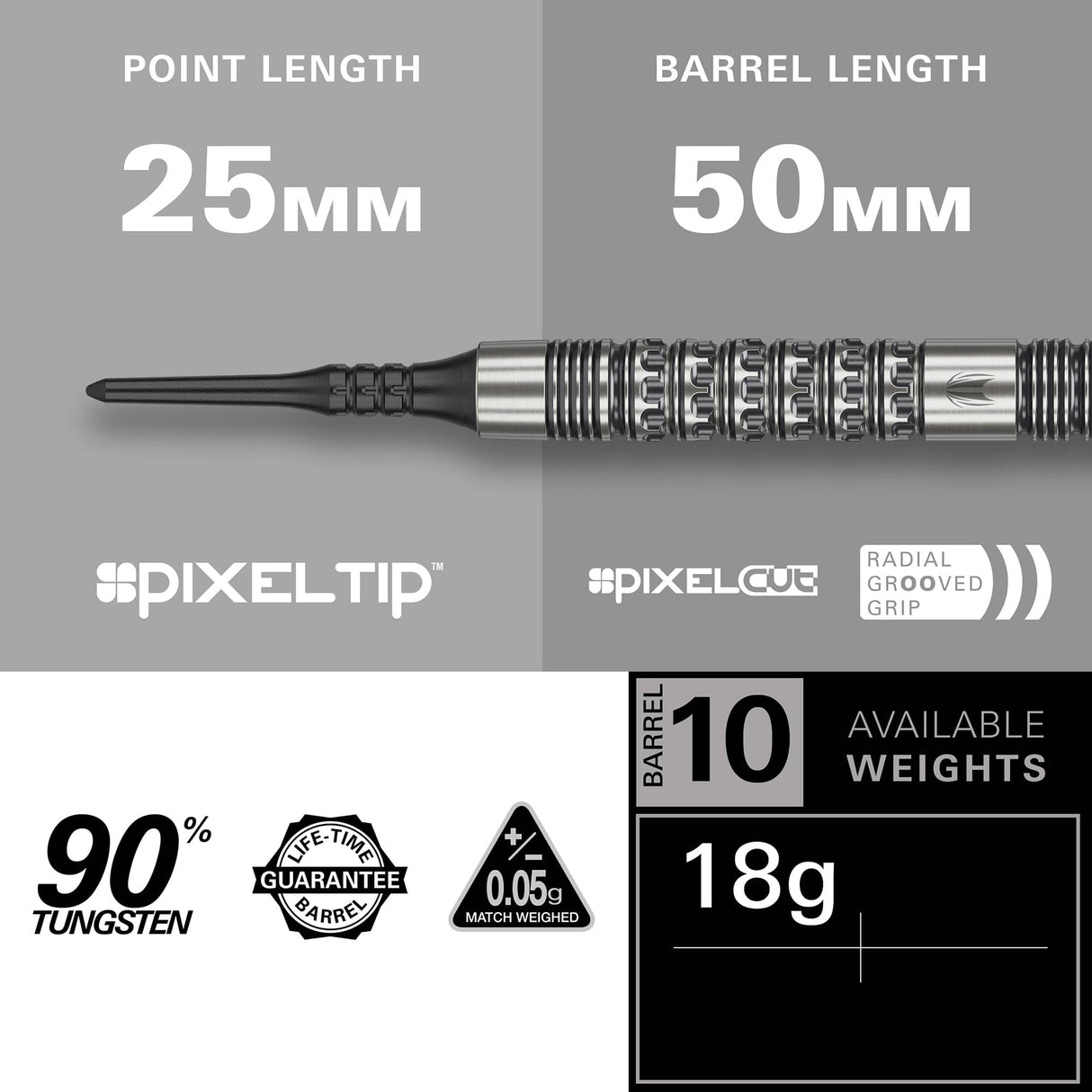Target Redux Darts - Soft Tip - 90% Tungsten - 10 18g