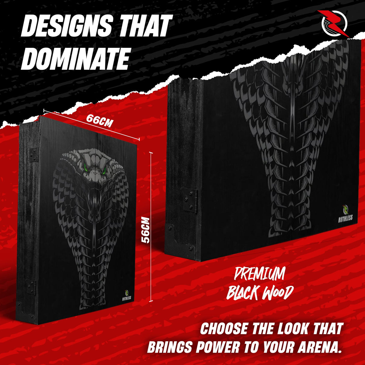 Ruthless Home Darts Centre - Cabinet with USB Light - Cobra