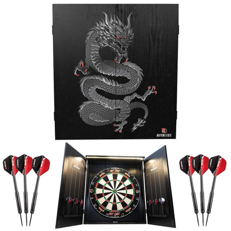 Ruthless Home Darts Centre - Cabinet with USB Light - Dragon