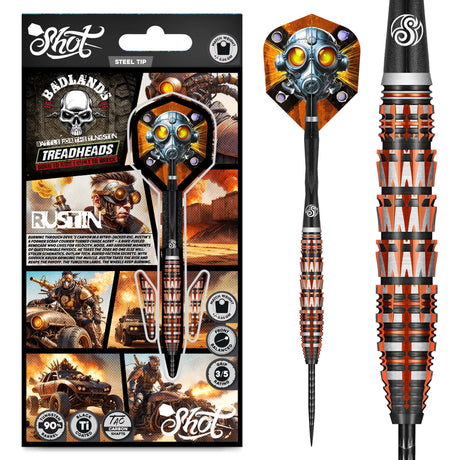 Shot Badlands Darts - Steel Tip - 90% Tungsten - Rustin