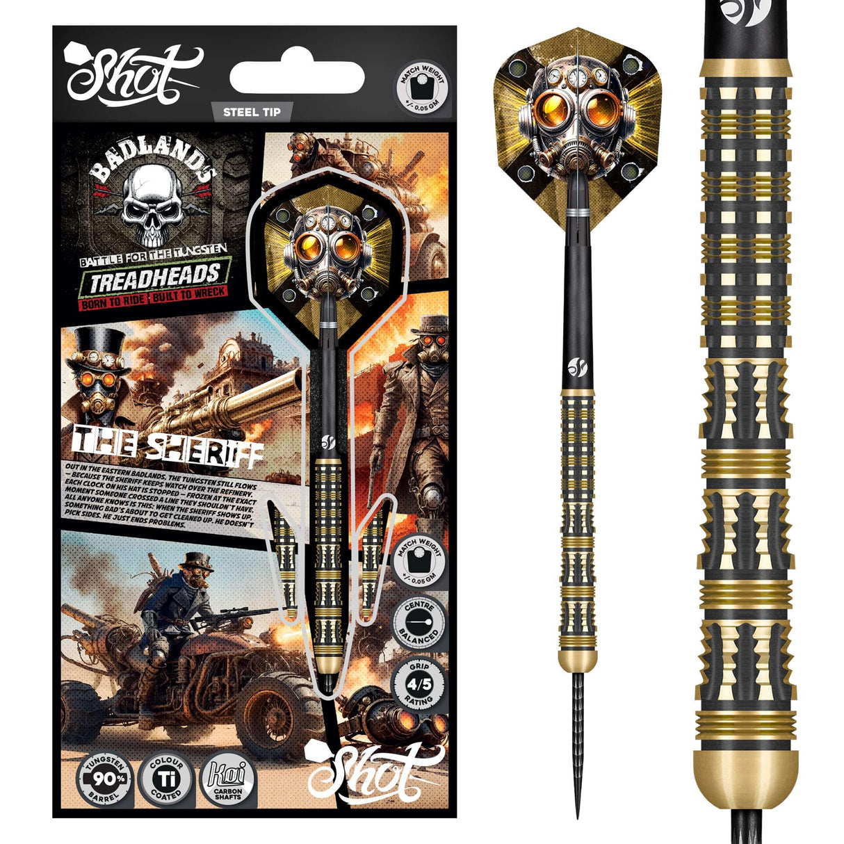 Shot Badlands Darts - Steel Tip - 90% Tungsten - The Sheriff