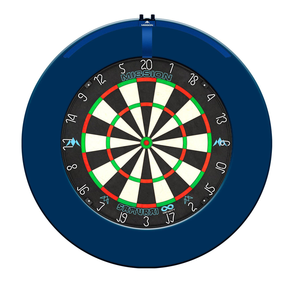 Mission Samurai Infinity Dartboard Set - Dart Board, Surround & Torus 270 Light - Blue