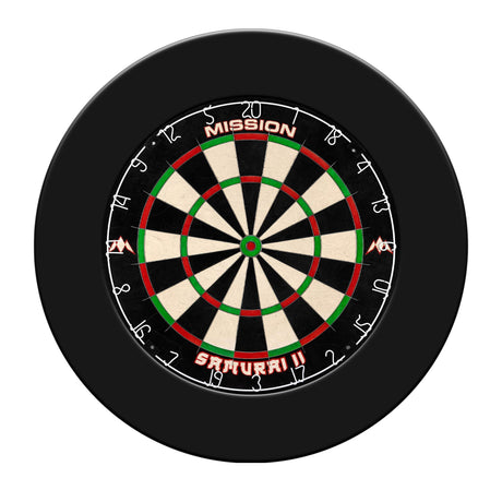Mission Samurai II Dartboard Set - Dart Board & Surround - Black