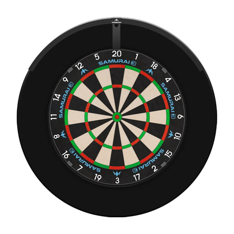 Mission Samurai 3 Dartboard Set - Dart Board, Black Surround & Torus 120 Light