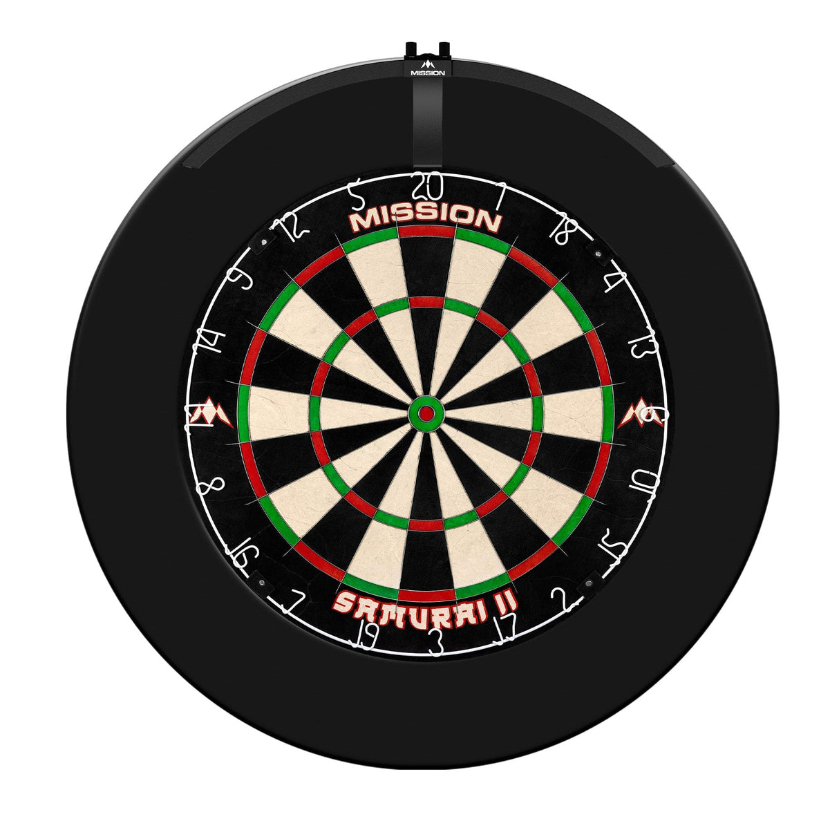 Mission Samurai II Dartboard Set - Dart Board, Surround & Torus 100 Light - Black