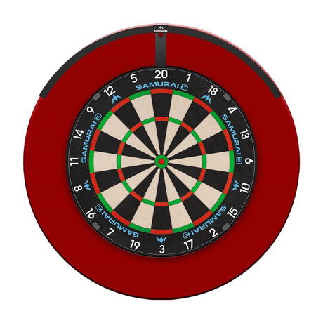 Mission Samurai 3 Dartboard Set - Dart Board, Red Surround & Torus 120 Light