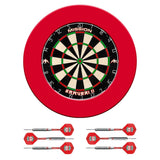 Mission Samurai II x Liverpool Dartboard Set - Dart Board, Surround & 2 sets of Brass Darts - Red