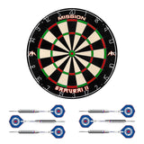 Mission Samurai II x Rangers Dartboard Set - Dart Board & 2 sets of Brass Darts - Blue