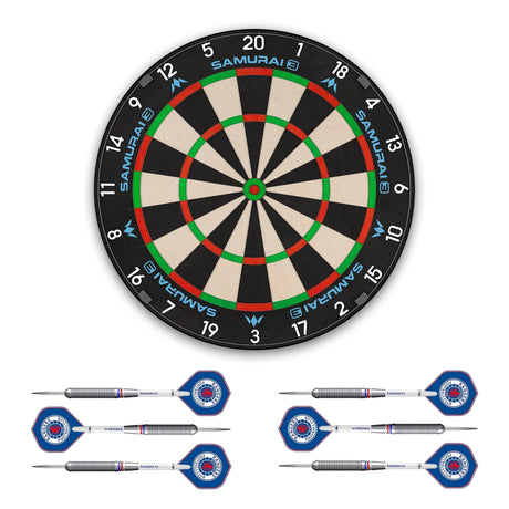 Mission Samurai 3 x Rangers Dartboard Set - Dart Board & 2 sets of Brass Darts