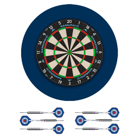 Mission Samurai 3 x Rangers Dartboard Set - Dart Board, Surround & 2 sets of Brass Darts