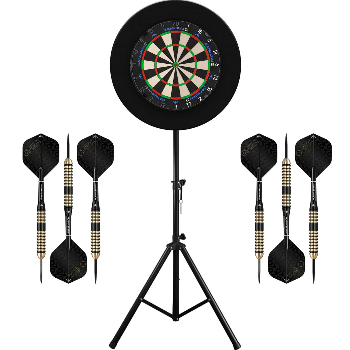 Mission Samurai 4 Dartboard & Stand Set - Dart Board, Surround, Stand and Darts