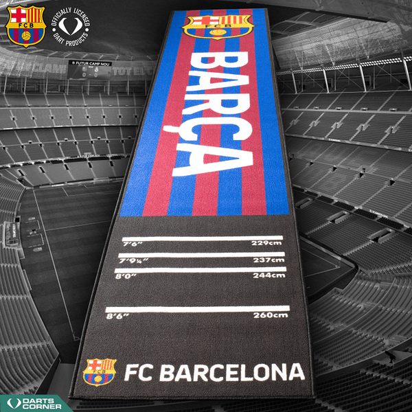 FC Barcelona - Official Licensed BARÇA - Carpet Dart Mat - 290cm x 60cm - Striped with Crest