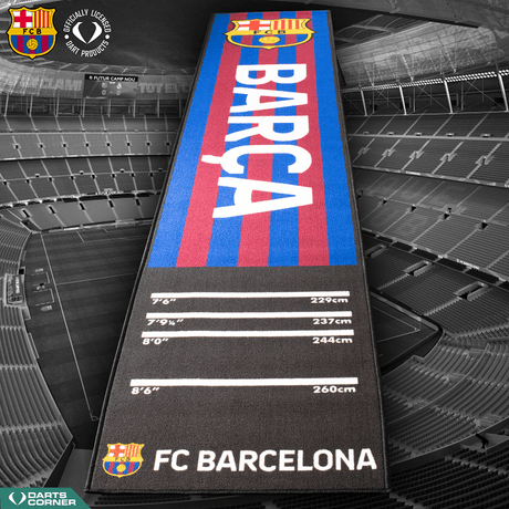*FC Barcelona - Official Licensed BARÇA - Carpet Dart Mat - 290cm x 60cm - Striped with Crest