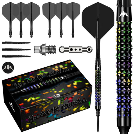 Mission Black Opal Darts - Soft Tip - 95% Tungsten - Black & Coral PVD 20g