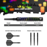 Mission Black Opal Darts - Soft Tip - 95% Tungsten - Black & Coral PVD 20g