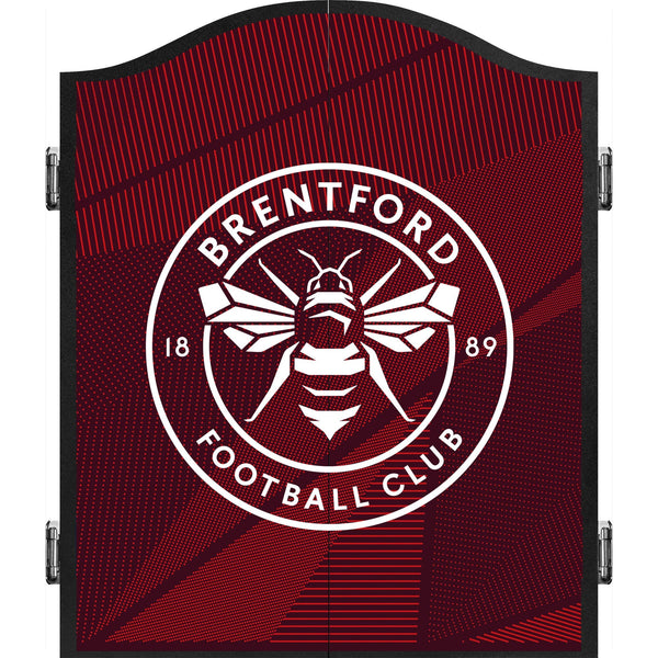 Brentford FC - Official Licensed - The Bees - Dartboard Cabinet - C2 - Dark Red - Crest