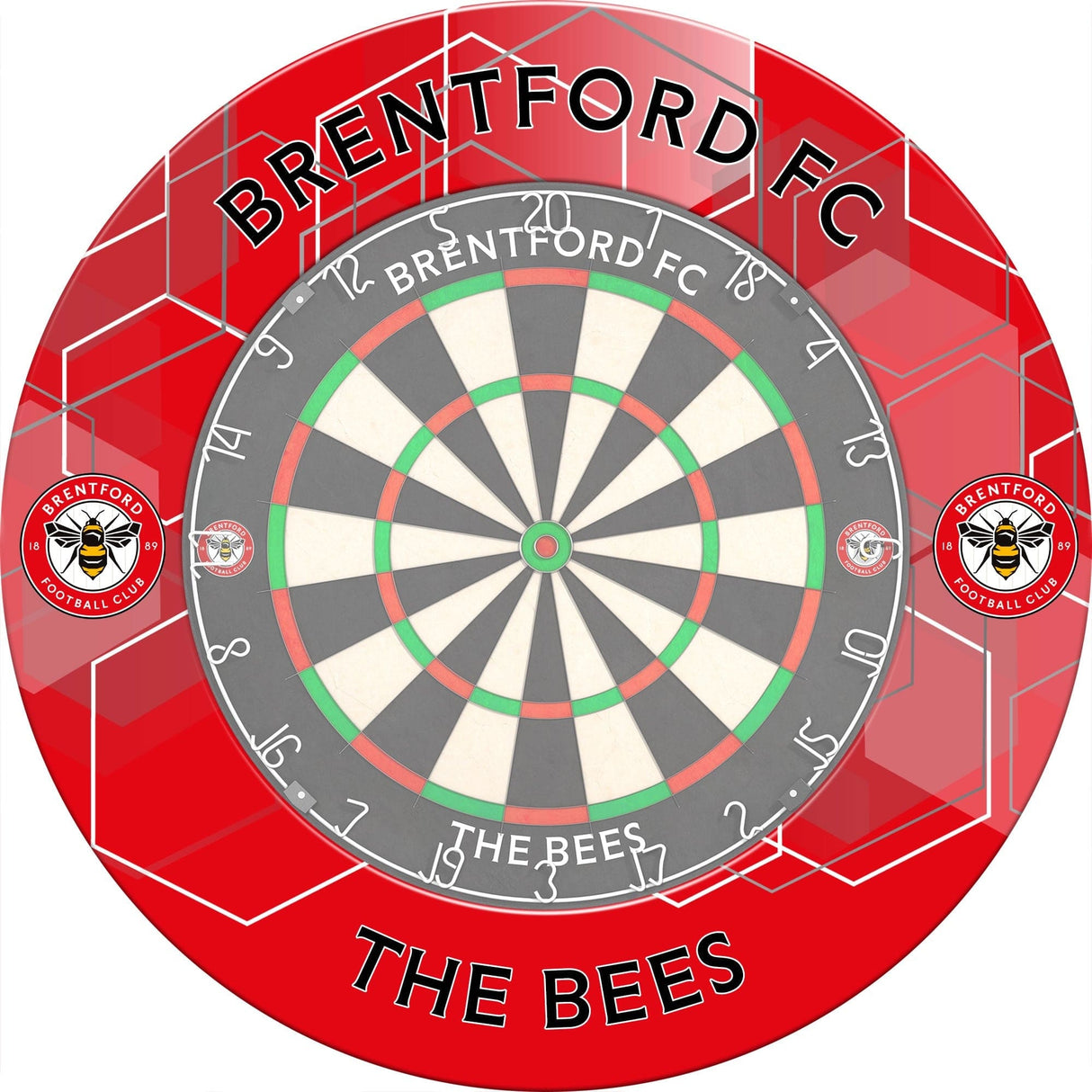 Brentford FC - Official Licensed - The Bees - Dartboard Surround - S1 - Red