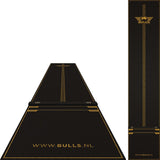 Bulls Advantage Carpet Dart Mat - with oche - Black  & Gold - 300 x 85cm