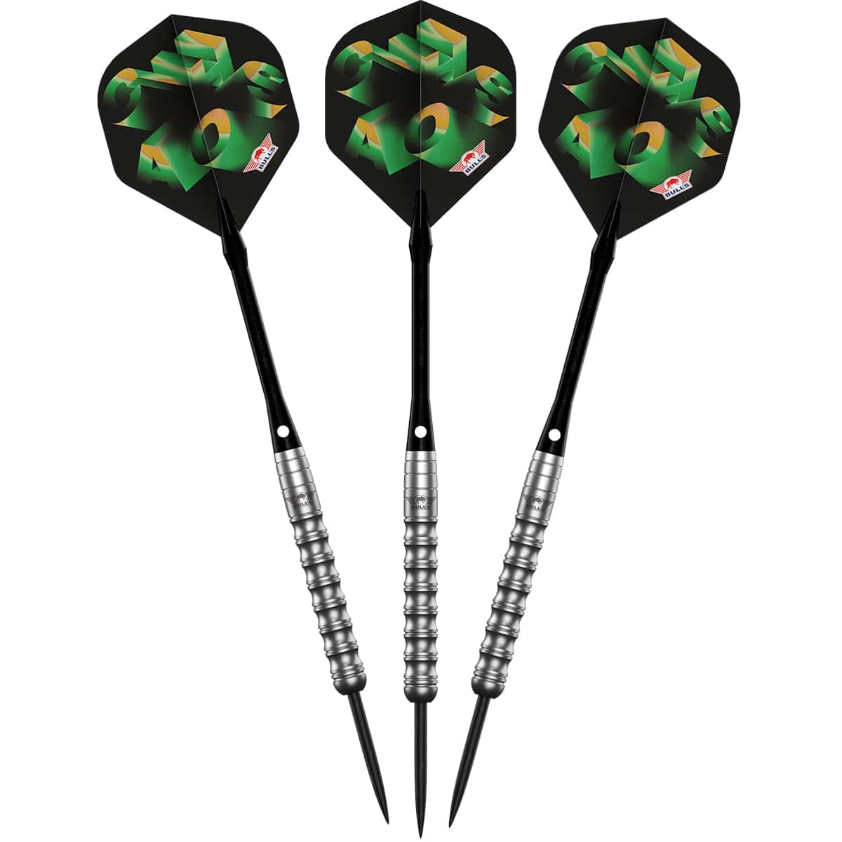 Bulls Chaos Darts - Steel Tip - 90% Tungsten - Green