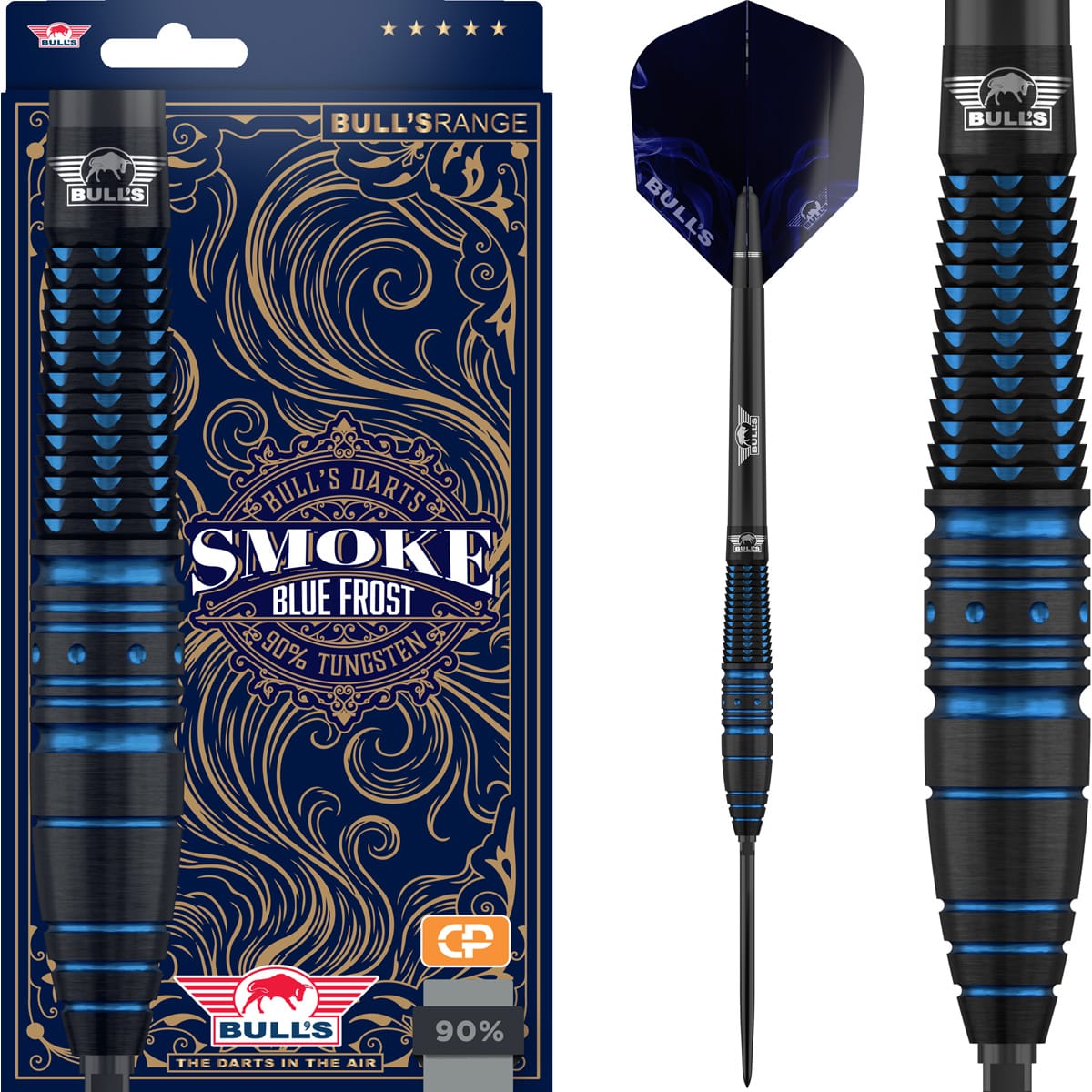 Bulls Smoke CP Darts - Steel Tip - 90% Tungsten - Blue Frost