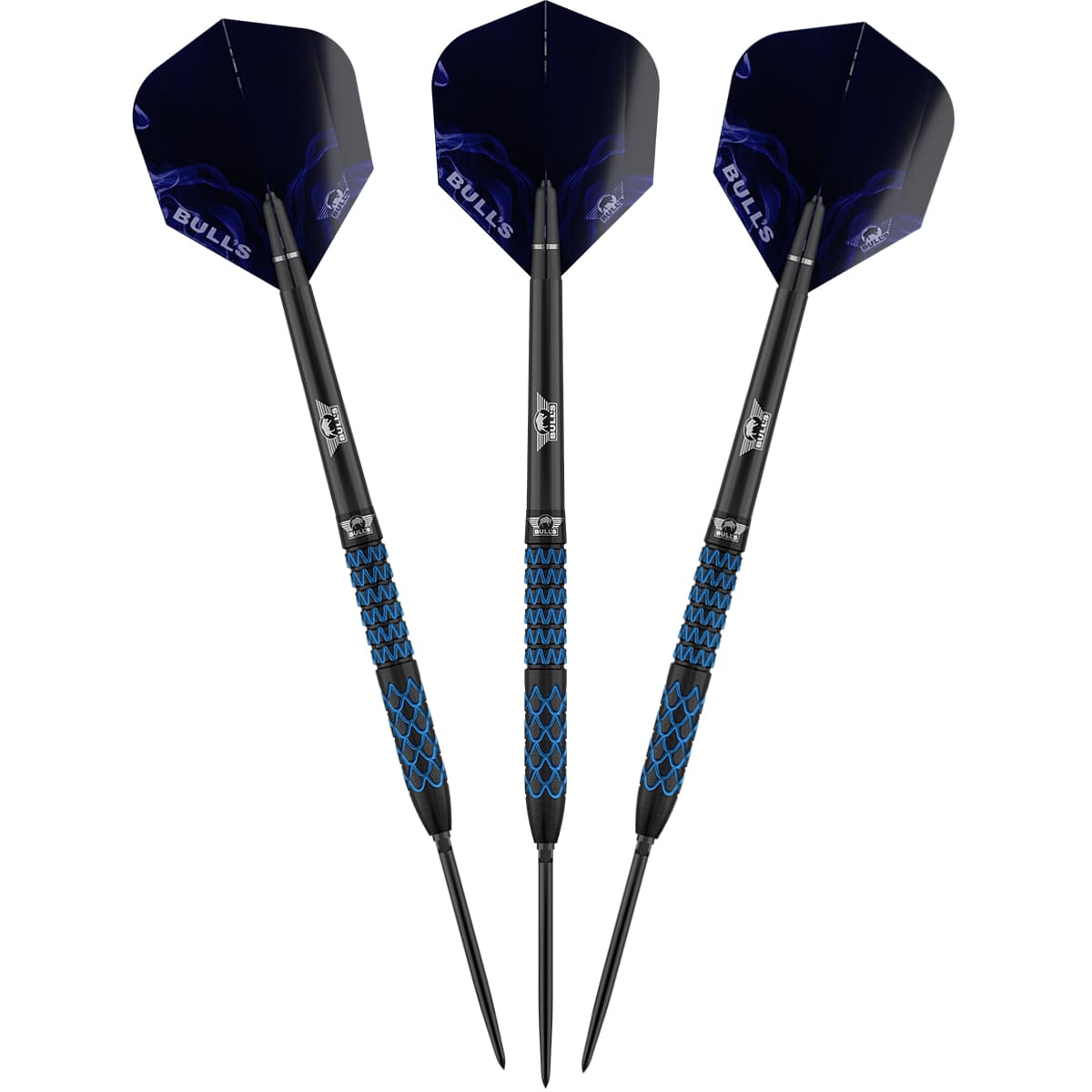 Bulls Smoke CP Darts - Steel Tip - 90% Tungsten - Blue Jewel