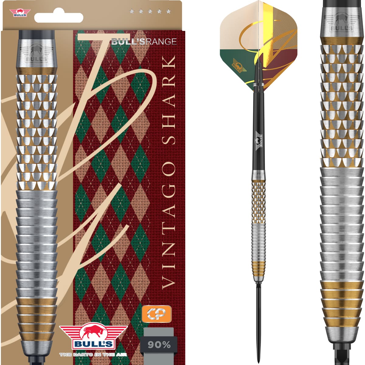 Bulls Vintago CP Darts - Steel Tip - 90% Tungsten - Shark