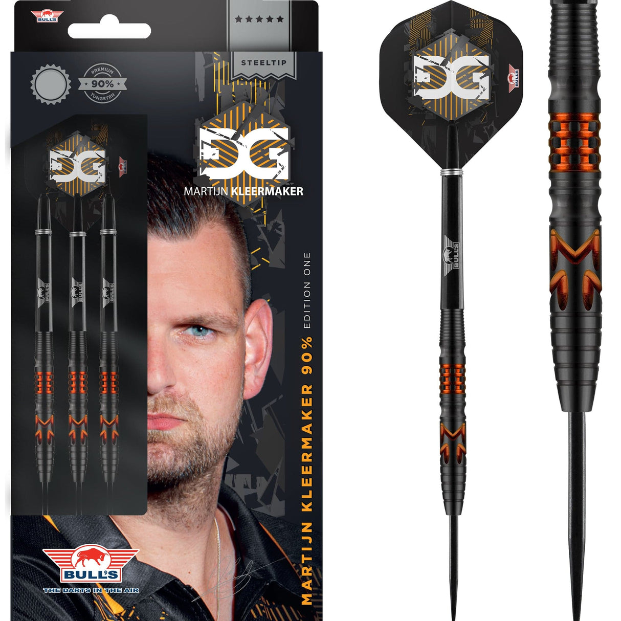 *Bulls Martijn Kleermaker Darts - Steel Tip - 90% - The Dutch Giant 23g