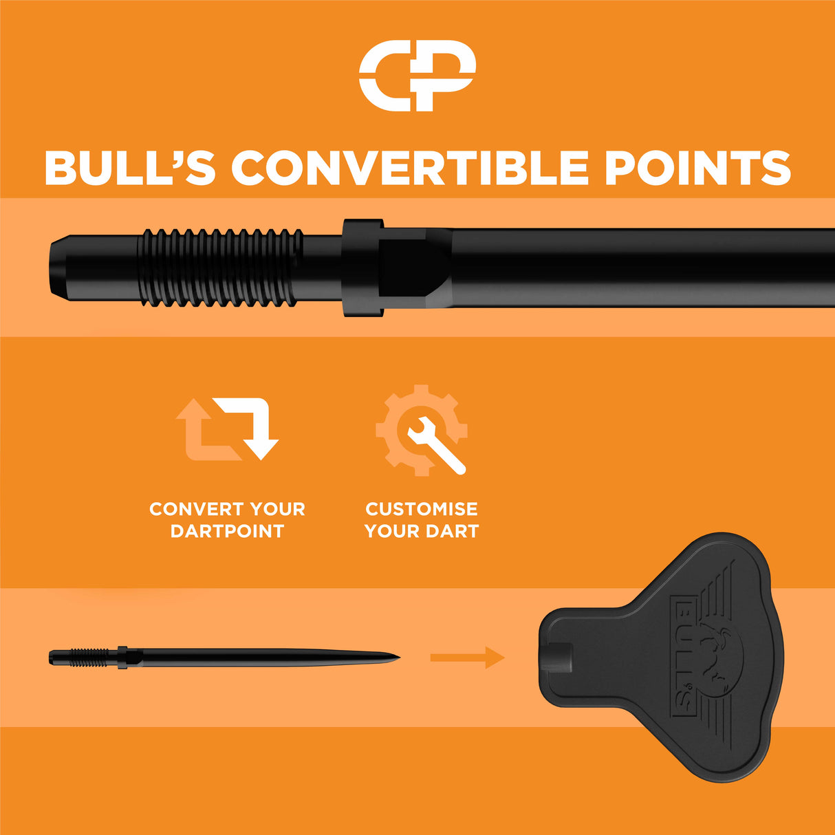 Bulls Vintago CP Darts - Steel Tip - 90% Tungsten - Ghost