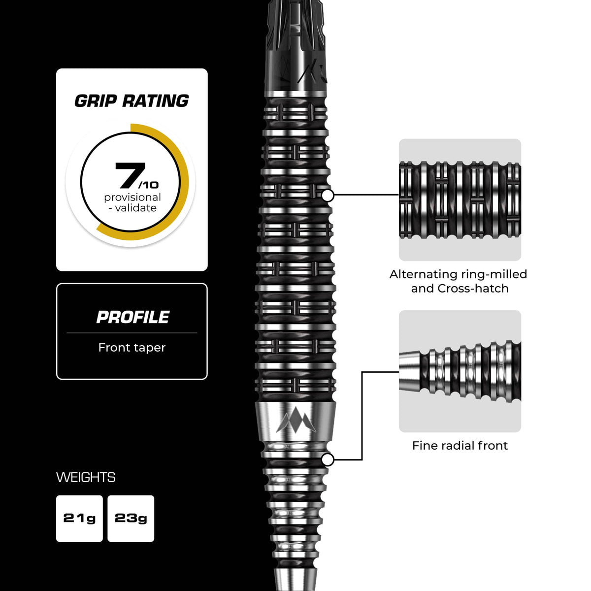 Mission Cameron Carolissen R2.5 Darts - Steel Tip - 95% Tungsten