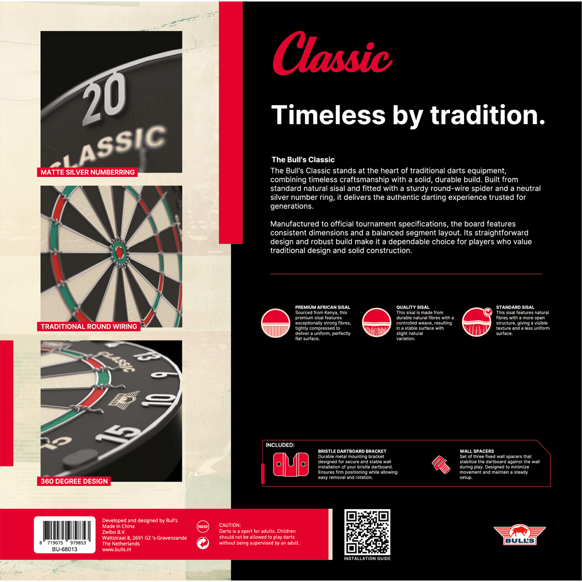 Bulls Classic Dartboard - Round Wire System