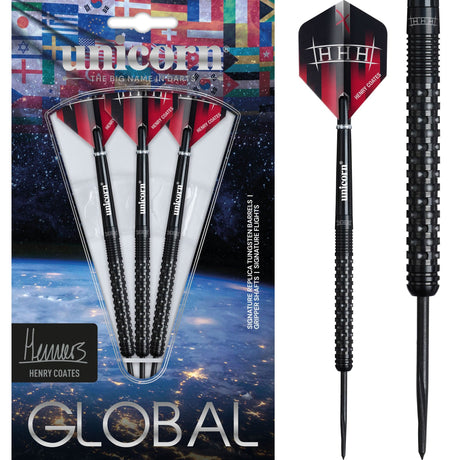 Unicorn Global Darts - Steel Tip - 90% Tungsten - Henry Coates - Phase 2 22g