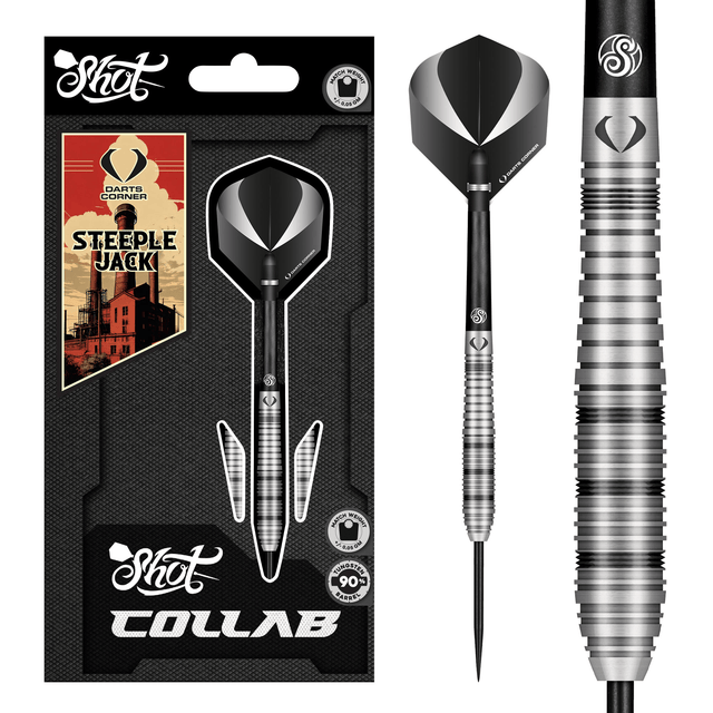 Shot x DC Collab Darts - Steel Tip - 90% Tungsten - Steeplejack