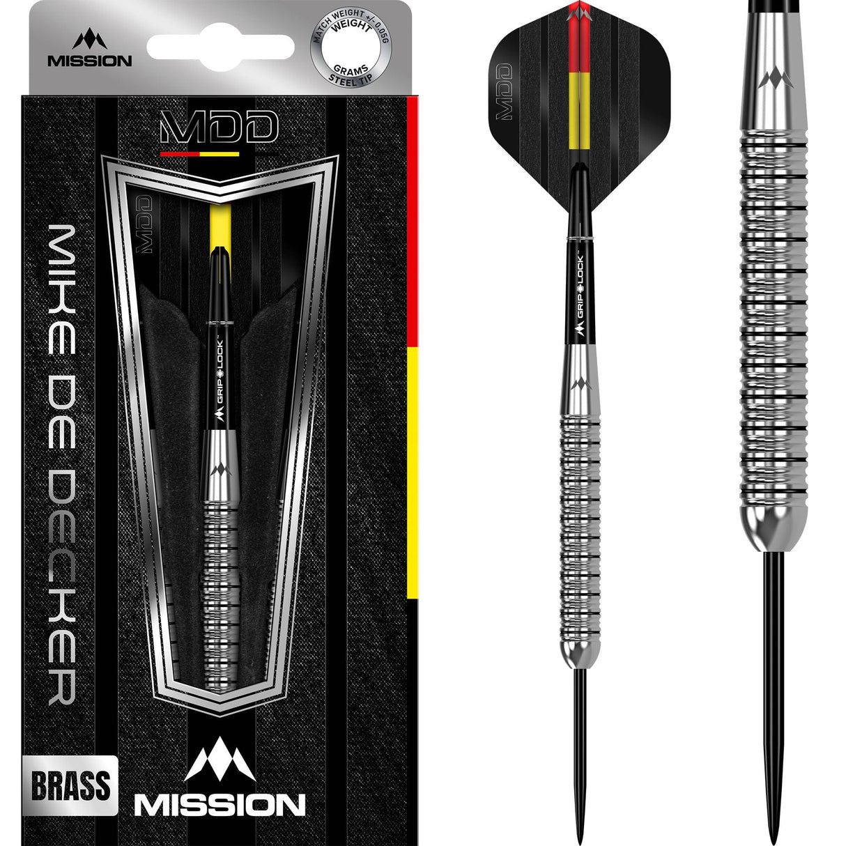 Mission Mike De Decker Darts - Steel Tip - Brass - Tungsten Look - 20g