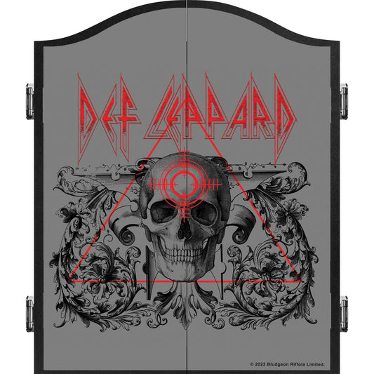 Def Leppard Dartboard Cabinet - Official Licensed - C3 - Premium Black - Target Skull