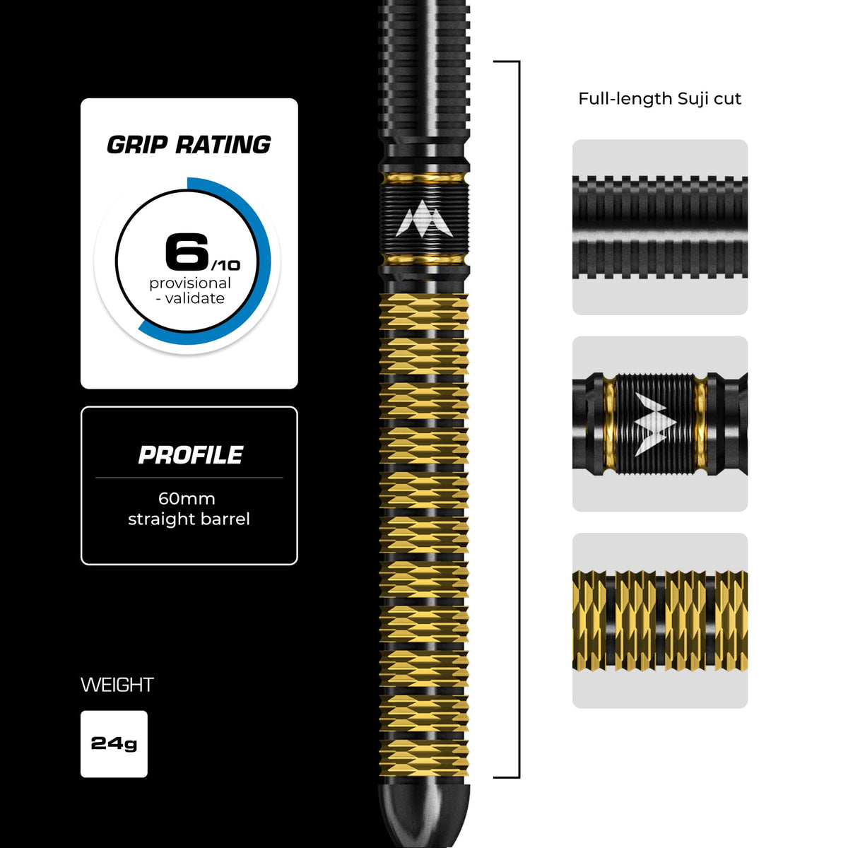 Mission Collab Series R2.5 Darts - Steel Tip - 95% Tungsten - Jake Kenyon 24g
