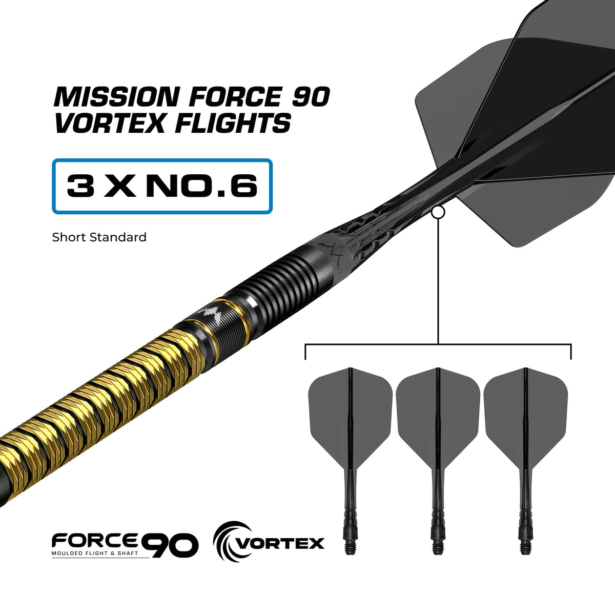 Mission Collab Series R2.5 Darts - Steel Tip - 95% Tungsten - Jake Kenyon 24g