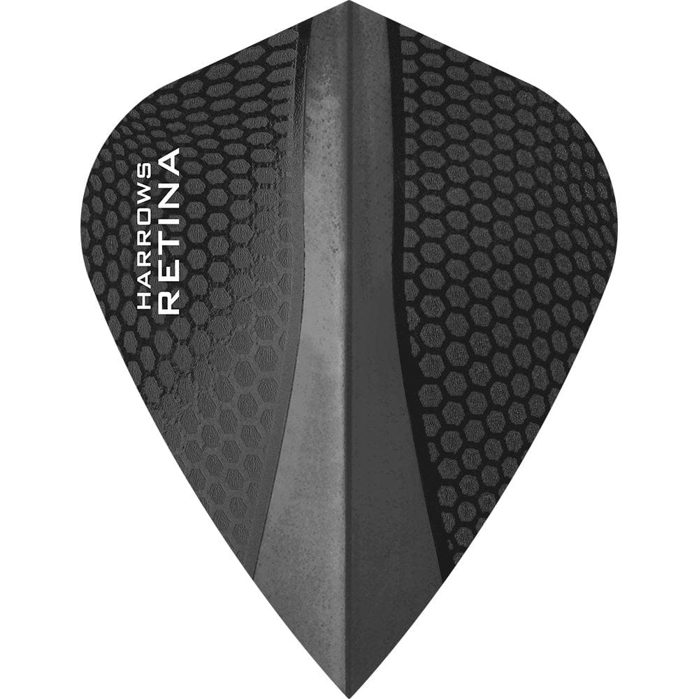 *Harrows Retina Dart Flights - Kite Shape Black