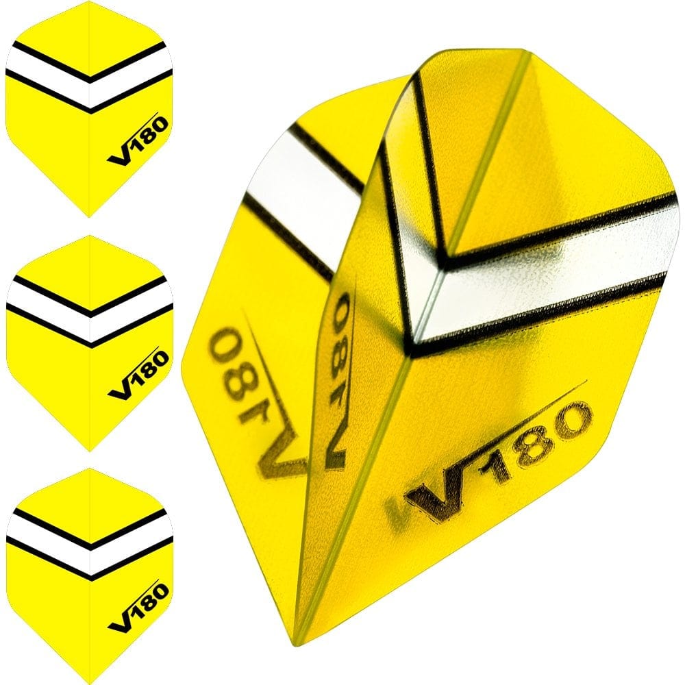 *Dart Flights - V180 Transparent - Chevron - Std Yellow
