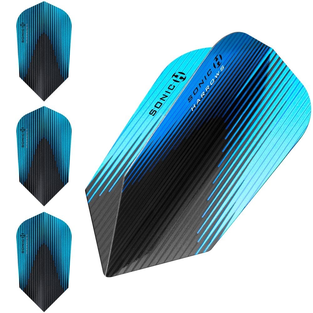 Harrows Sonic X Dart Flights - Slim Shape - Sonic-X - Aqua Blue - 100 Sets (300 Flights)