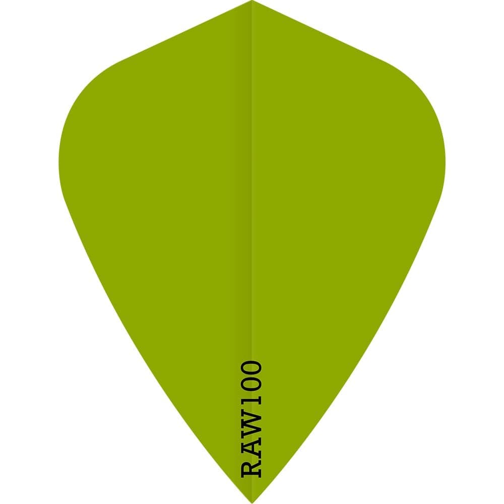 *Dart Flights - Raw 100 - 100 Micron - Kite - Plain Neon Green