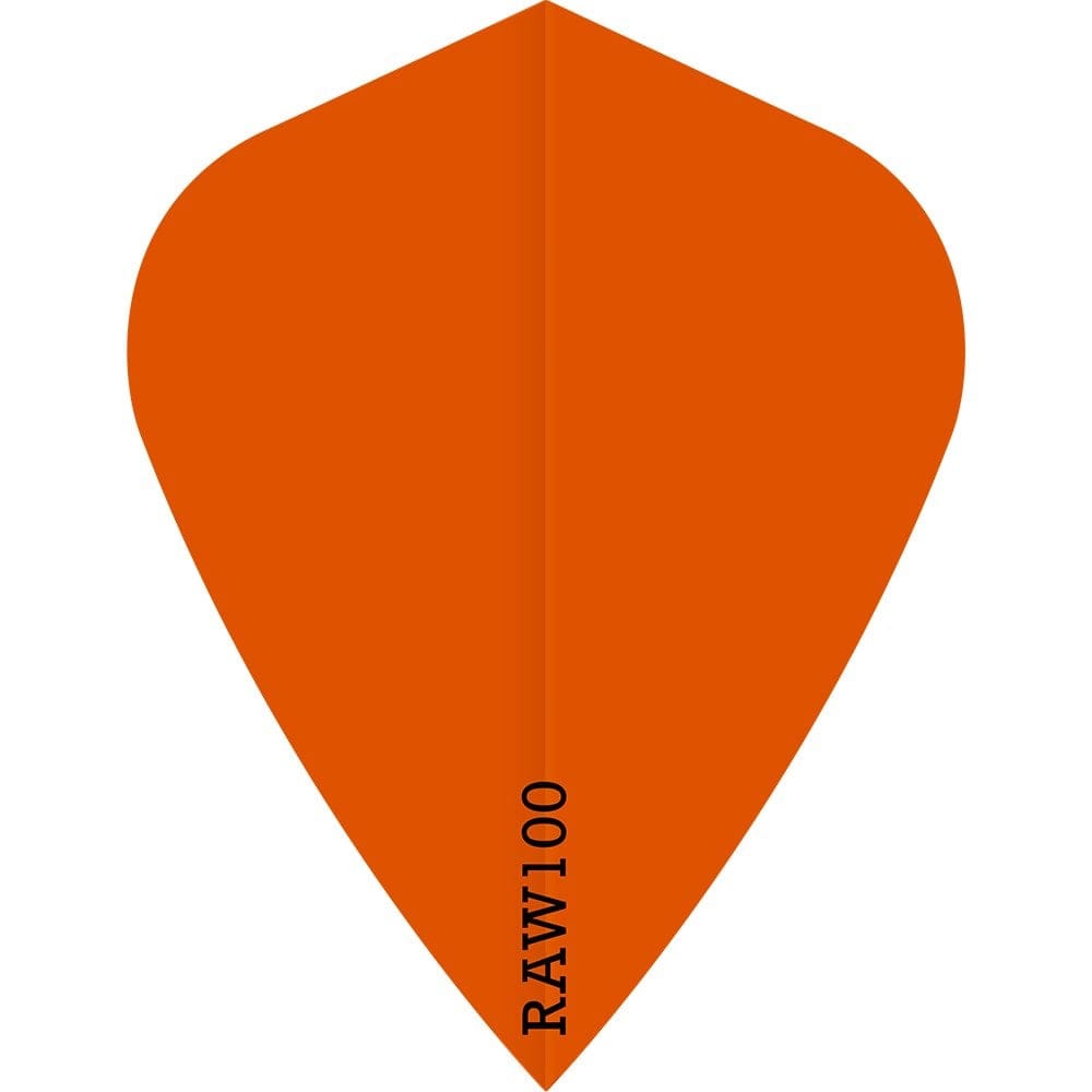*Dart Flights - Raw 100 - 100 Micron - Kite - Plain Neon Orange