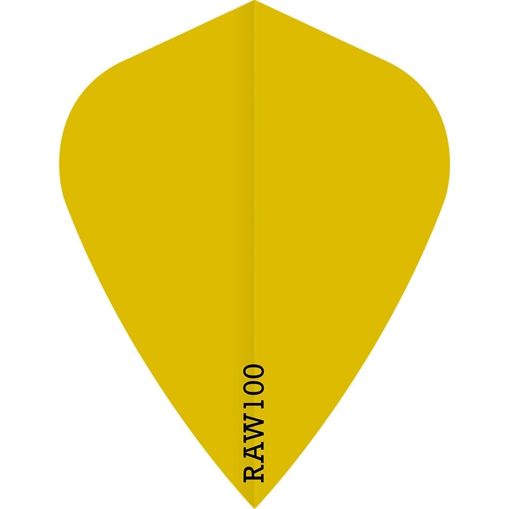 *Dart Flights - Raw 100 - 100 Micron - Kite - Plain Neon Yellow