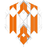 *Amazon Glaze Dart Flights - No2 - Std - White Orange
