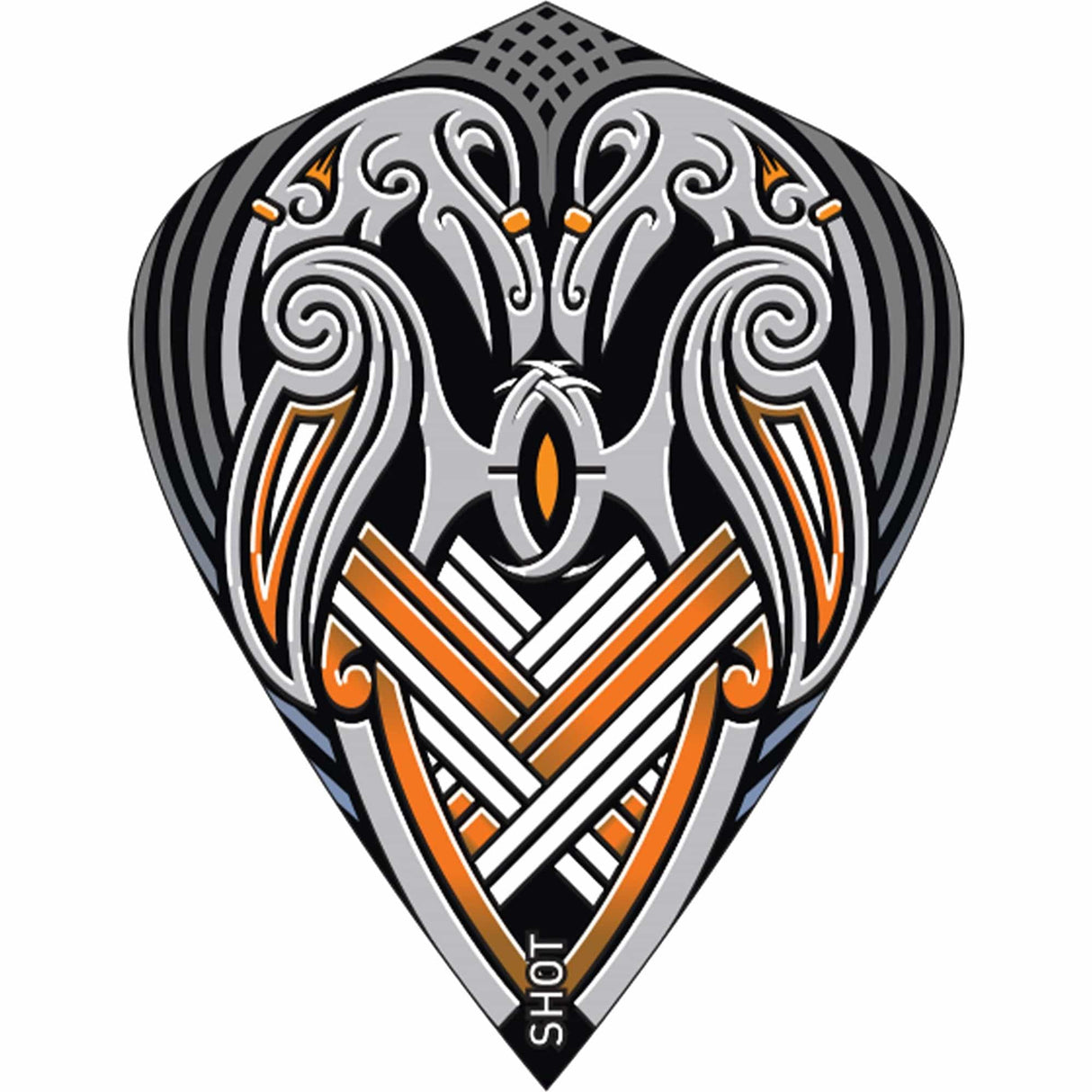 Shot Viking Raven Dart Flights - 100 Micron - Kite - Black