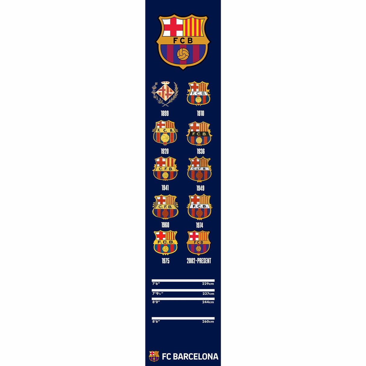 *FC Barcelona - Official Licensed BARÇA - Carpet Dart Mat - 290cm x 60cm - Retro Crests